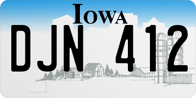 IA license plate DJN412
