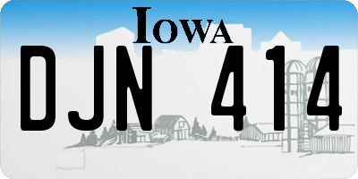 IA license plate DJN414