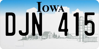 IA license plate DJN415