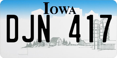 IA license plate DJN417