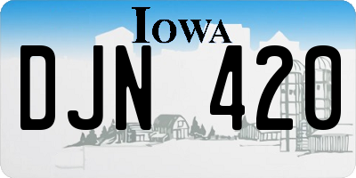 IA license plate DJN420