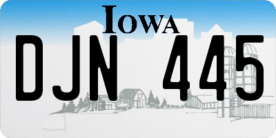 IA license plate DJN445