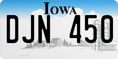 IA license plate DJN450