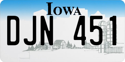 IA license plate DJN451