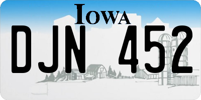 IA license plate DJN452