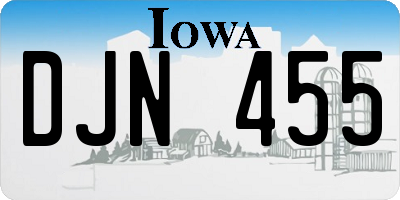 IA license plate DJN455