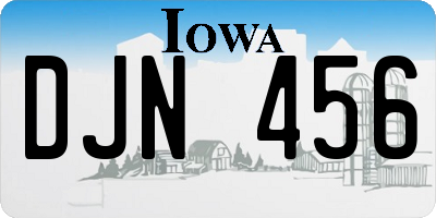 IA license plate DJN456