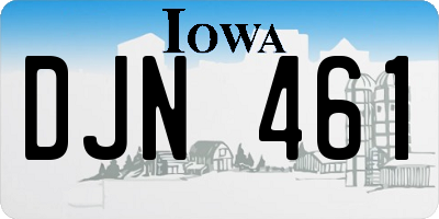 IA license plate DJN461