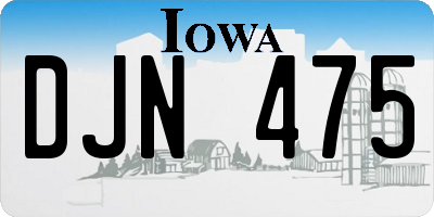 IA license plate DJN475