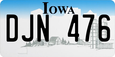 IA license plate DJN476