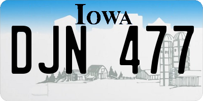 IA license plate DJN477