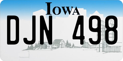 IA license plate DJN498