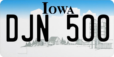 IA license plate DJN500