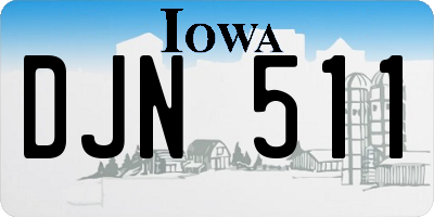 IA license plate DJN511