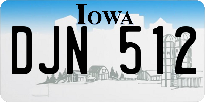 IA license plate DJN512
