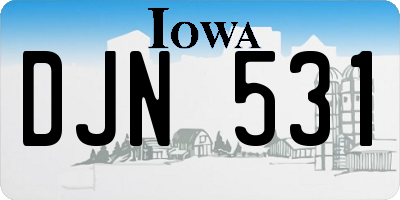 IA license plate DJN531