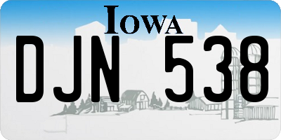 IA license plate DJN538