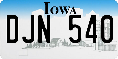 IA license plate DJN540