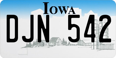 IA license plate DJN542
