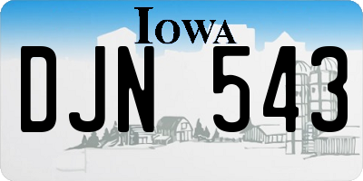IA license plate DJN543