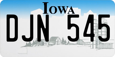 IA license plate DJN545