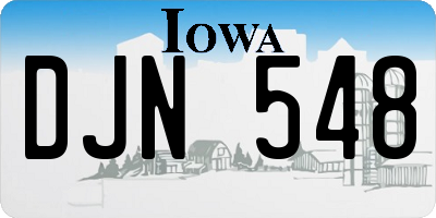 IA license plate DJN548