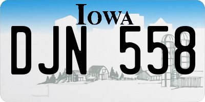 IA license plate DJN558