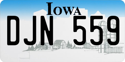 IA license plate DJN559