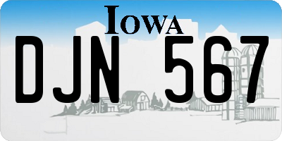 IA license plate DJN567