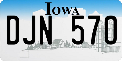IA license plate DJN570
