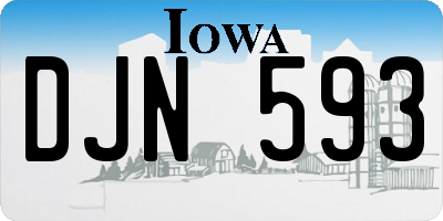 IA license plate DJN593