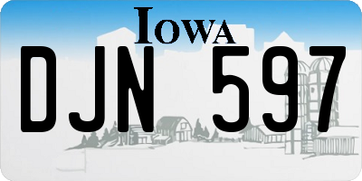 IA license plate DJN597