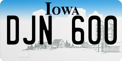 IA license plate DJN600
