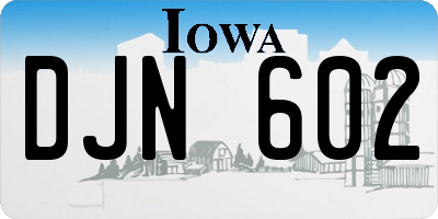 IA license plate DJN602
