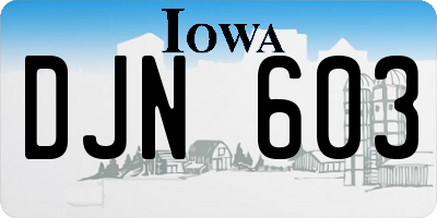 IA license plate DJN603