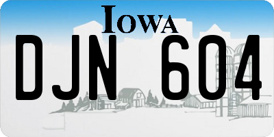 IA license plate DJN604