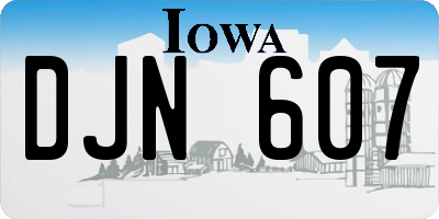 IA license plate DJN607