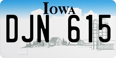 IA license plate DJN615