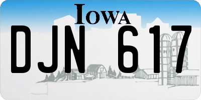 IA license plate DJN617