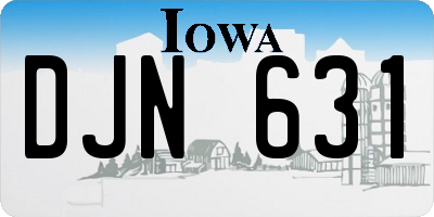IA license plate DJN631