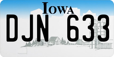 IA license plate DJN633