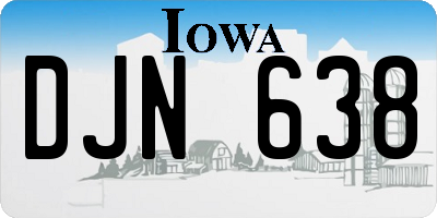 IA license plate DJN638