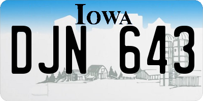 IA license plate DJN643