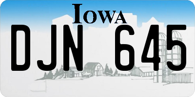 IA license plate DJN645