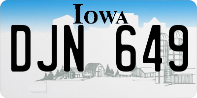 IA license plate DJN649