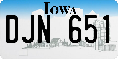IA license plate DJN651