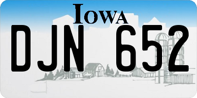 IA license plate DJN652