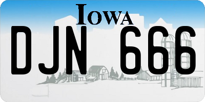 IA license plate DJN666