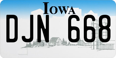 IA license plate DJN668