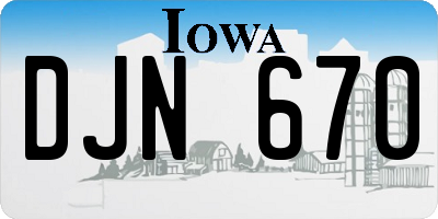 IA license plate DJN670